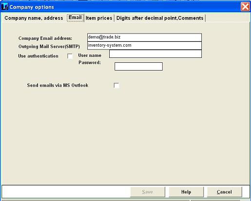  Would like to set it up to where we can email from the inventory tracking softwa