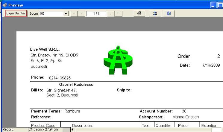  Is there any way to export Sales orders. Also can the be saved in a format which